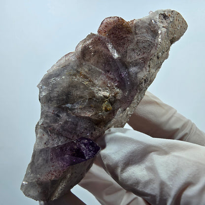 Seltene Phantom Amethyst mit rotem Hämatit auf Matrix Stufe Goboboseb, Namibia 79*30*32mm