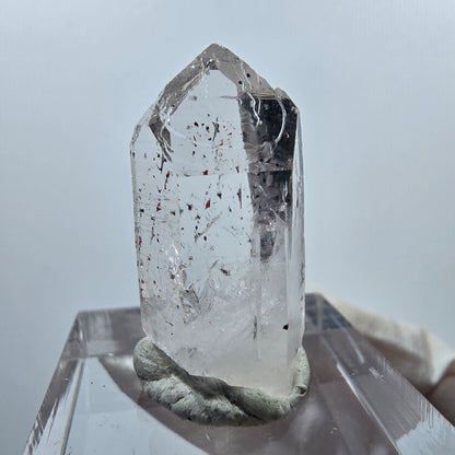 Harlekin Lemurian Hämatit Quarz Spitze Streep Mine Goboboseb, Namibia 27*13*11mm