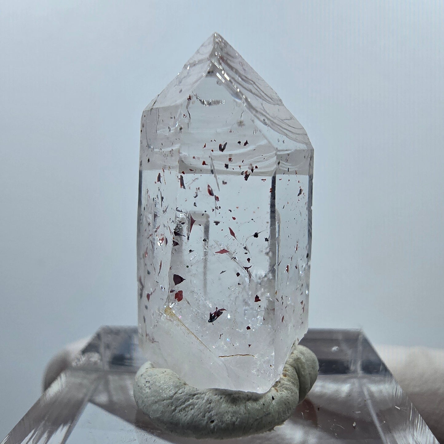 Harlekin Lemurian Hämatit Quarz Spitze Streep Mine Goboboseb, Namibia 27*13*11mm