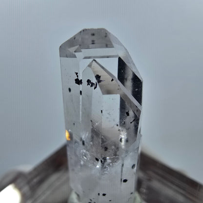 Clear hematite phantom quartz point Streep Mine Goboboseb, Namibia 26*10*7mm 