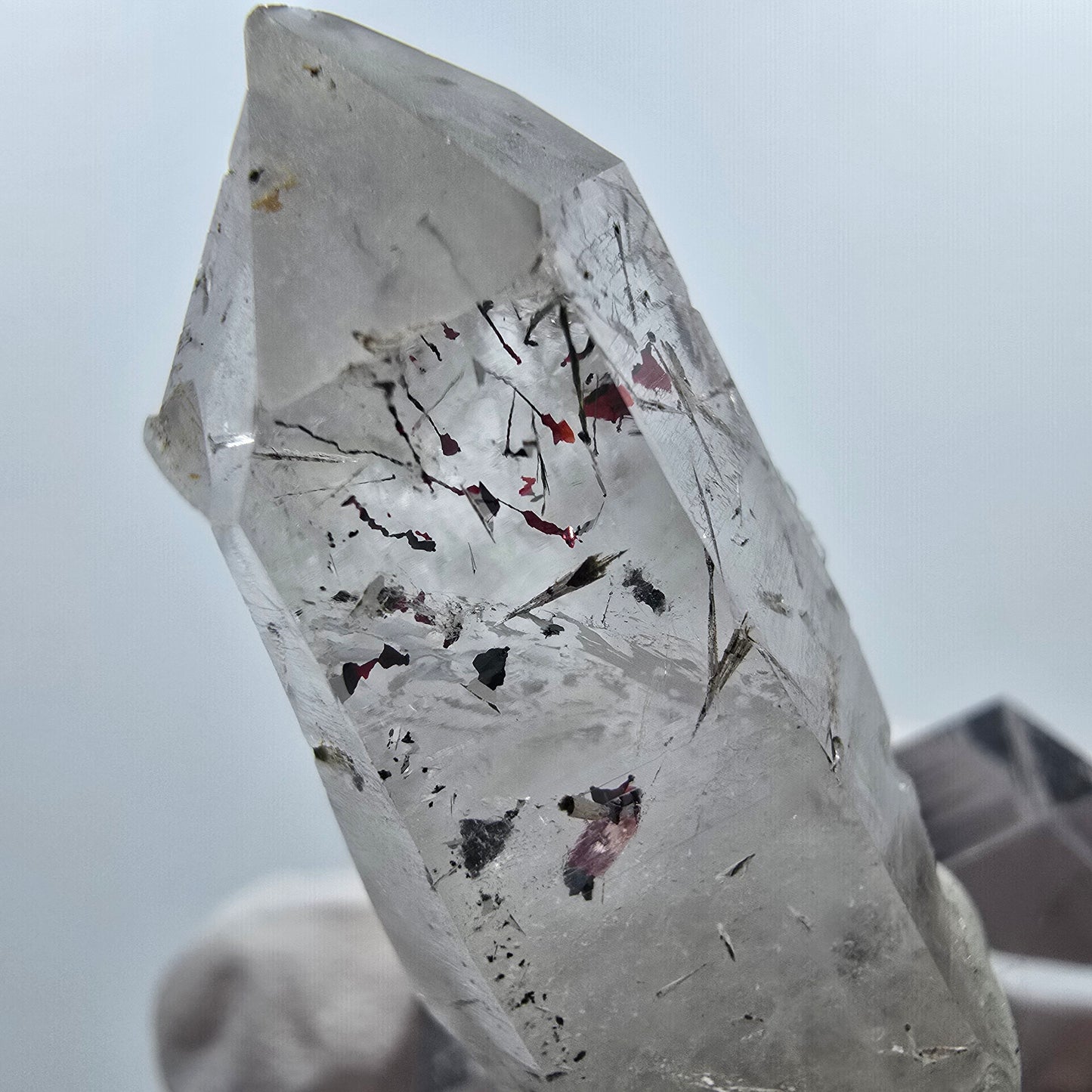 Klare Harlekin, Epidot Quarz Spitze Streep Mine Goboboseb, Namibia 35*16*15mm