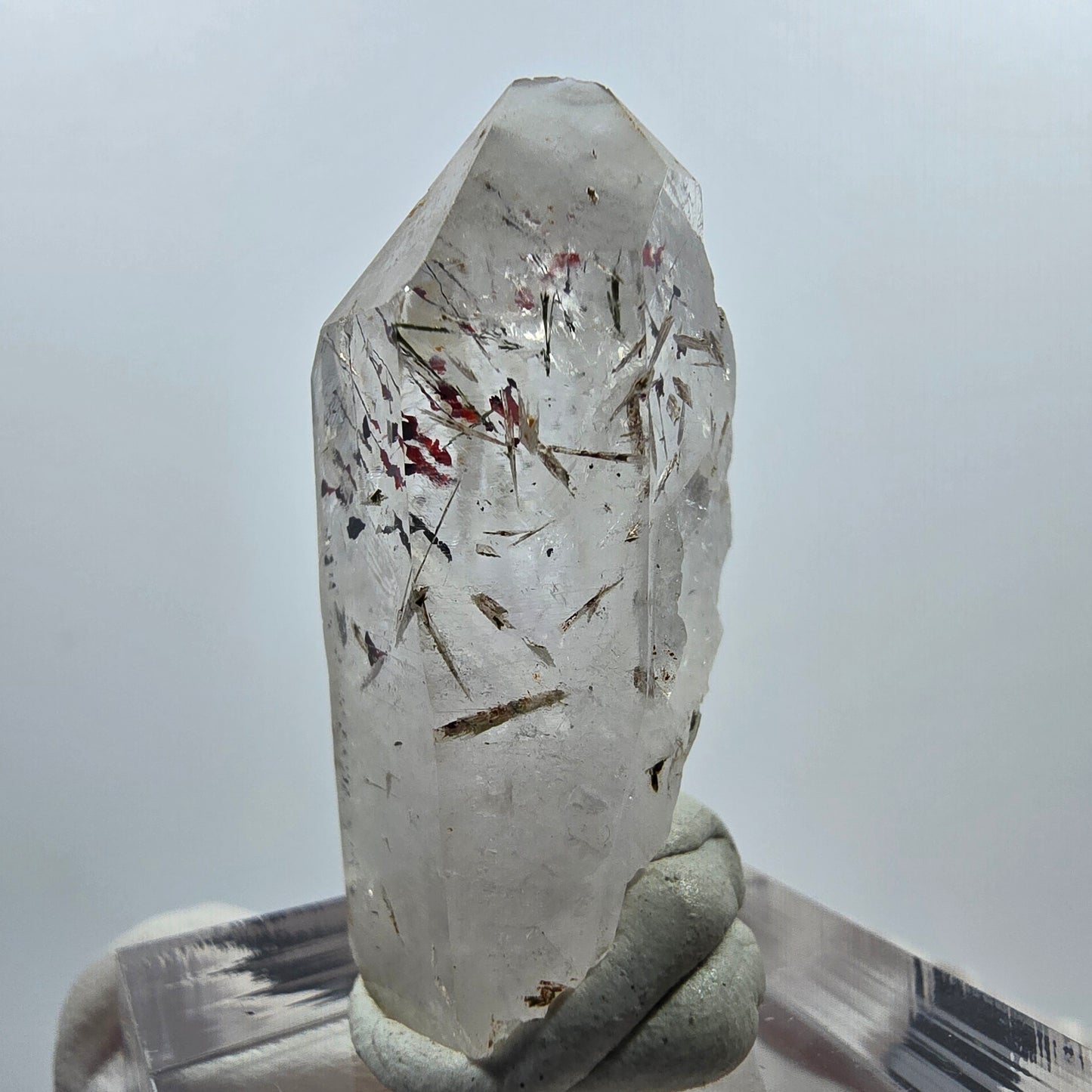 Klare Harlekin, Epidot Quarz Spitze Streep Mine Goboboseb, Namibia 35*16*15mm