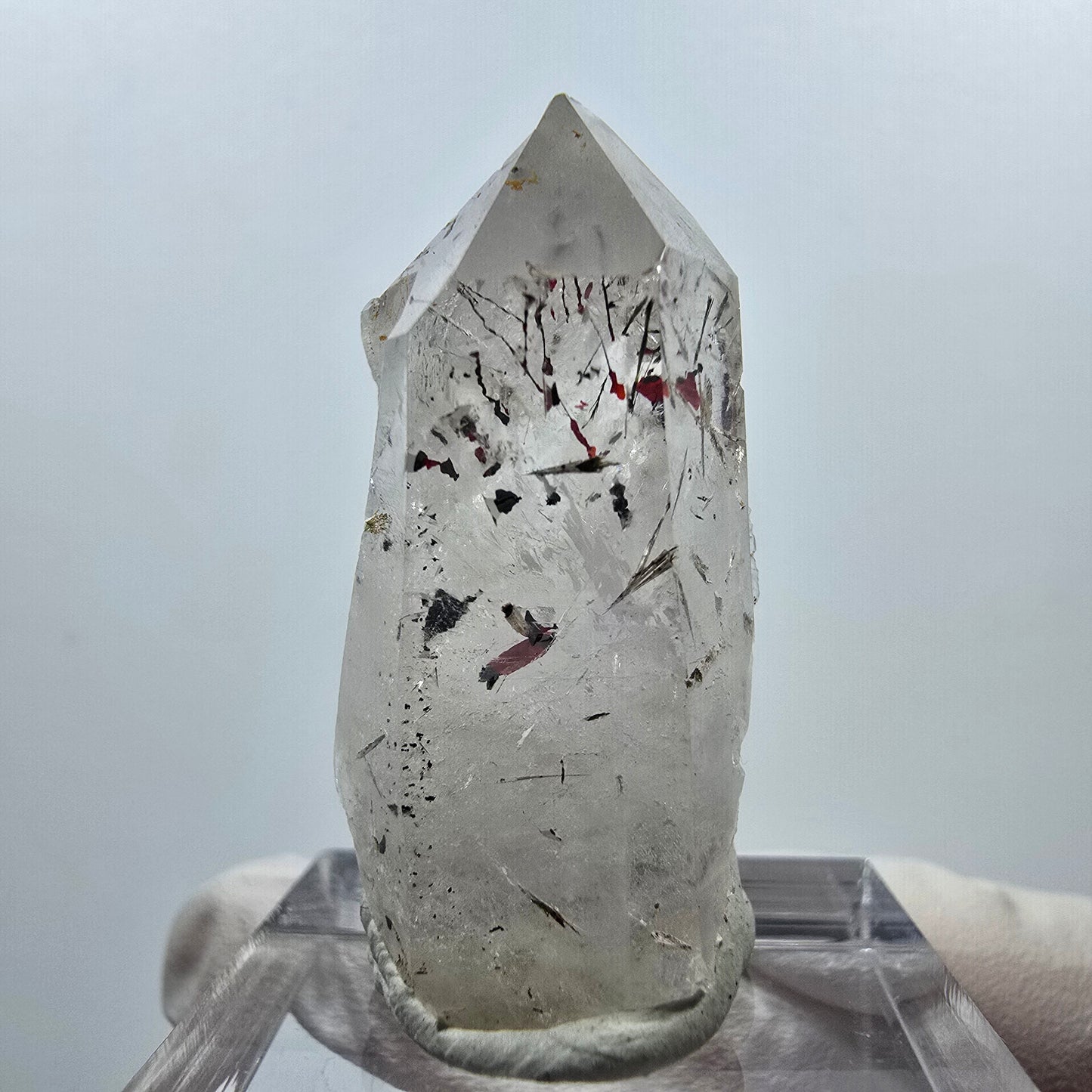 Klare Harlekin, Epidot Quarz Spitze Streep Mine Goboboseb, Namibia 35*16*15mm