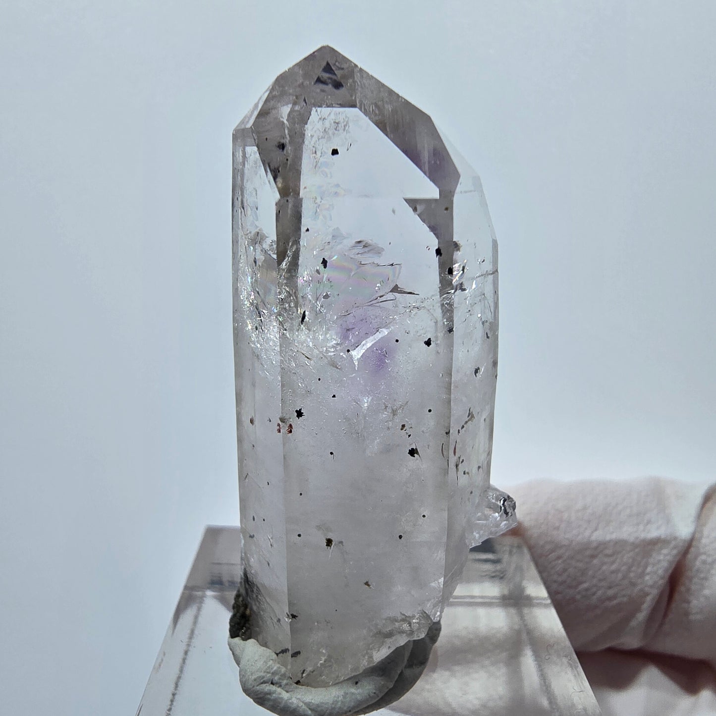 Lemurian Phantom Amethyst Hämatit Spitze Streep Mine Goboboseb, Namibia 39*20*14mm