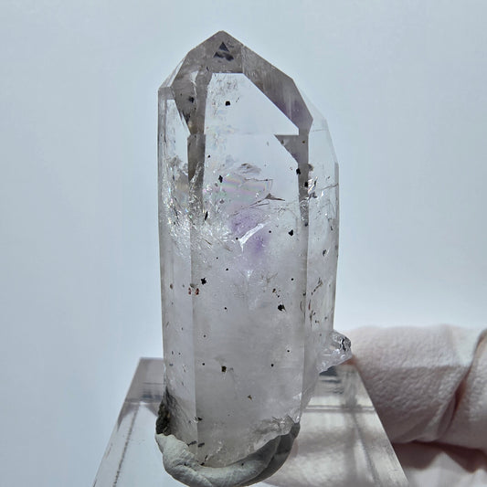 Lemurian Phantom Amethyst Hämatit Spitze Streep Mine Goboboseb, Namibia 39*20*14mm
