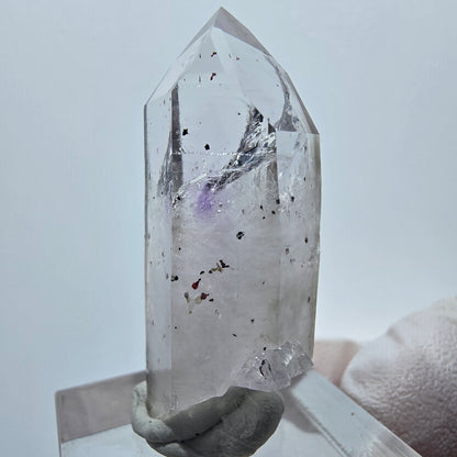 Lemurian Phantom Amethyst Hämatit Spitze Streep Mine Goboboseb, Namibia 39*20*14mm