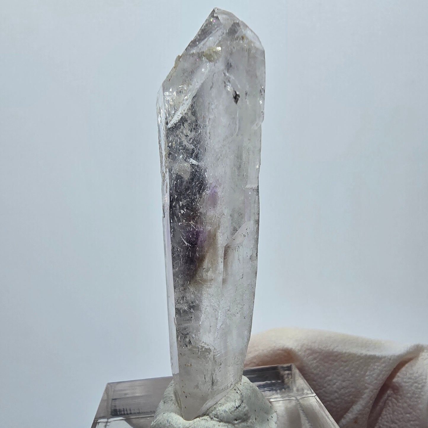 Lemurian Phantom Zepter Amethyst Prehnit Spitze Streep Mine Goboboseb, Namibia 50*16*12mm