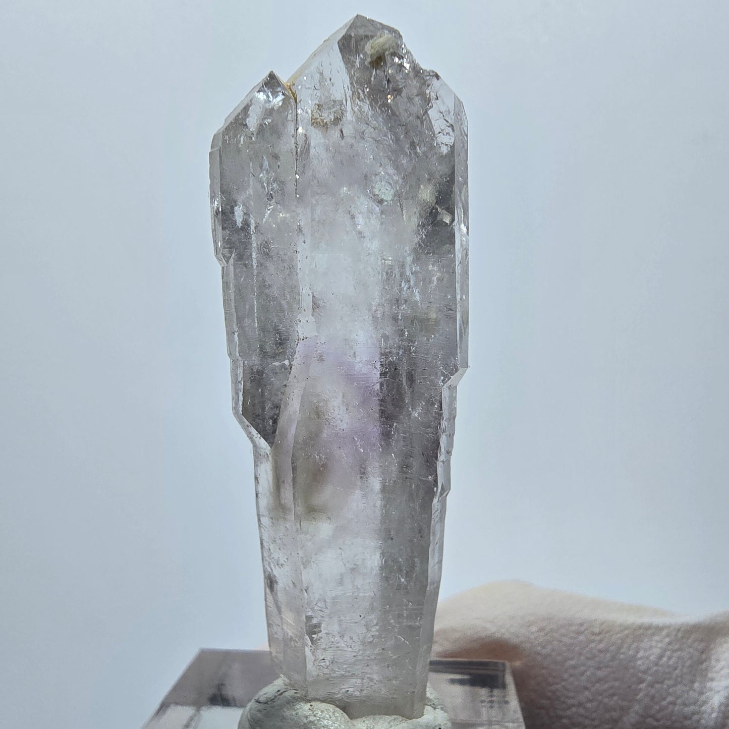 Lemurian Phantom Zepter Amethyst Prehnit Spitze Streep Mine Goboboseb, Namibia 50*16*12mm