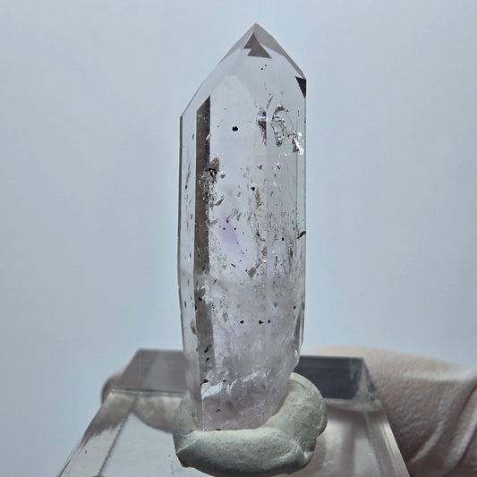 Lemurian Phantom Amethyst Hämatit Spitze Streep Mine Goboboseb, Namibia 35*11*10mm