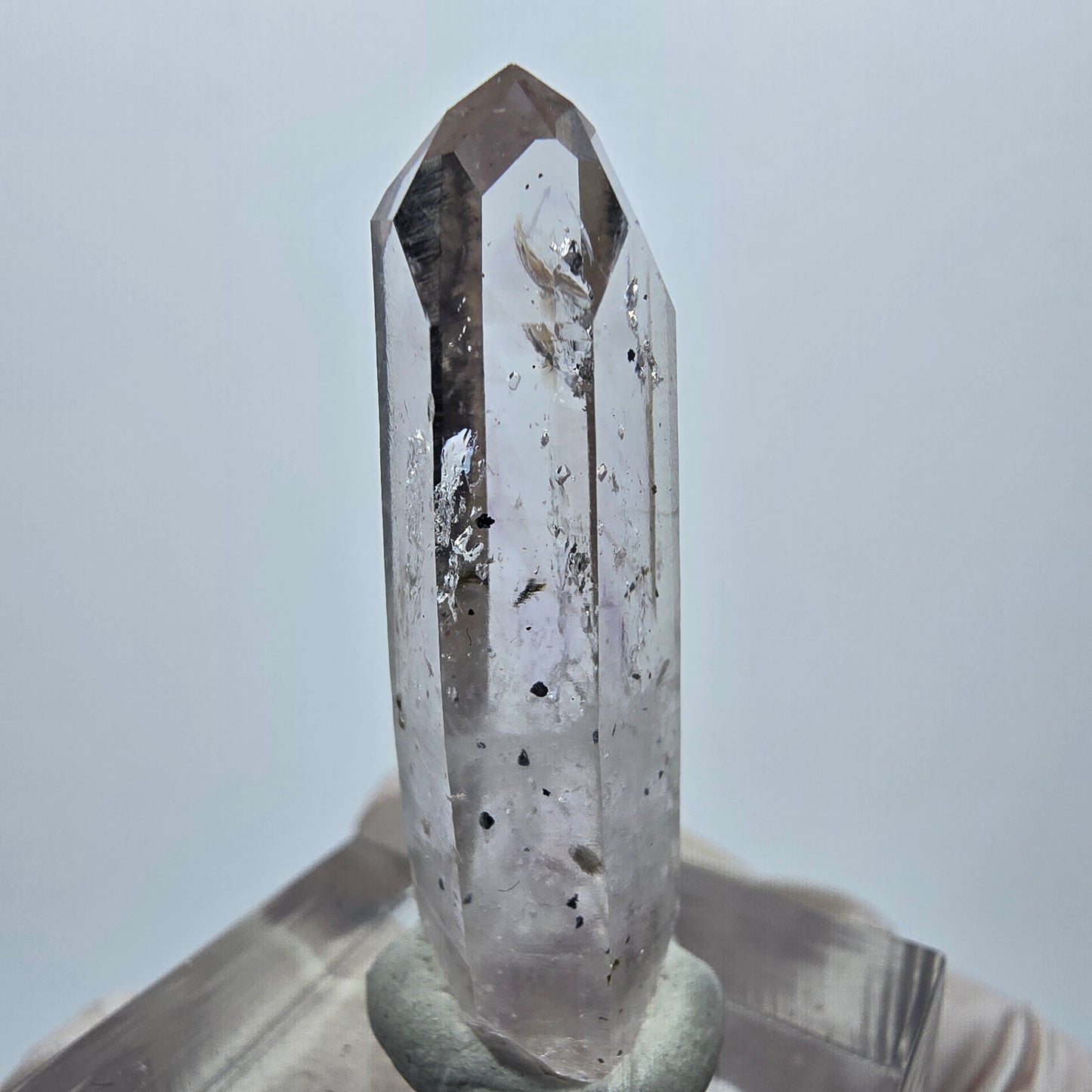 Lemurian Phantom Amethyst Hämatit Spitze Streep Mine Goboboseb, Namibia 35*11*10mm