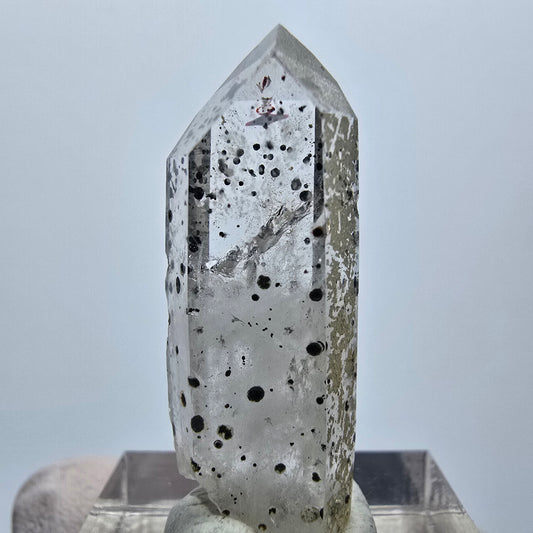 Klare Harlekin Hämatit Quarz Spitze Streep Mine Goboboseb, Namibia 34*12*9mm