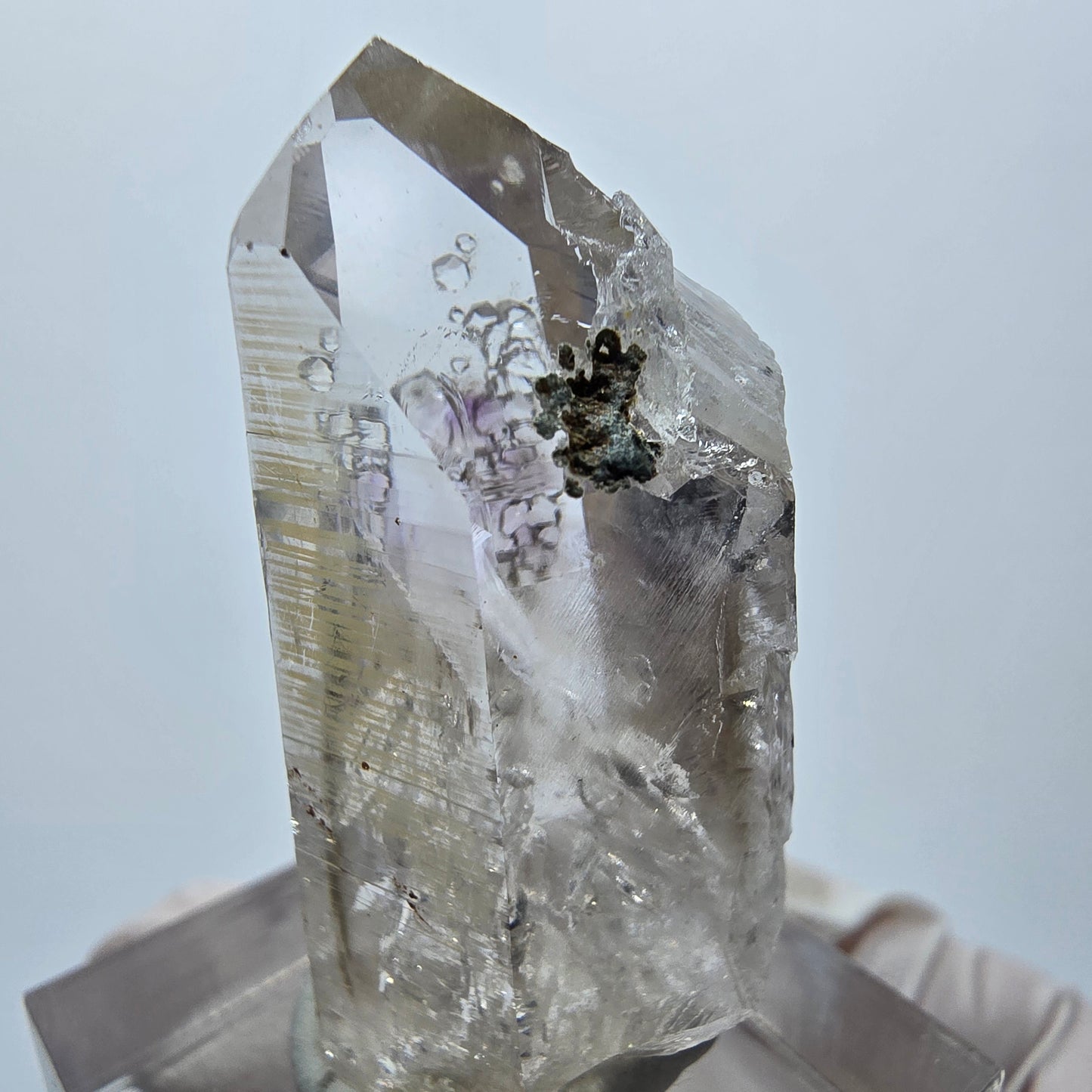 Enhydro Lemurian Quartz with Analcim, 1x Bubble Streep Mine Goboboseb, Namibia 37*18*18mm 