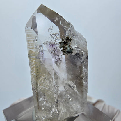 Enhydro Lemurian Quartz with Analcim, 1x Bubble Streep Mine Goboboseb, Namibia 37*18*18mm 