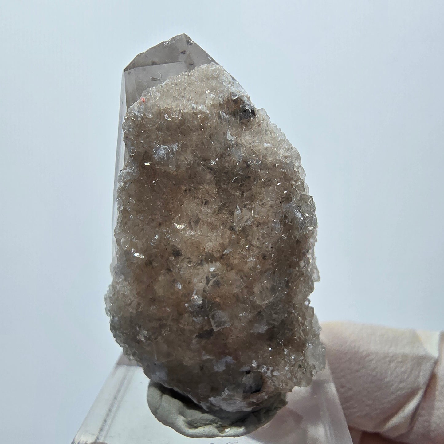 Enhydro Harlekin Quarz Analcim Calcit, 2x Blase Streep Mine Goboboseb Namibia 40*22*23mm