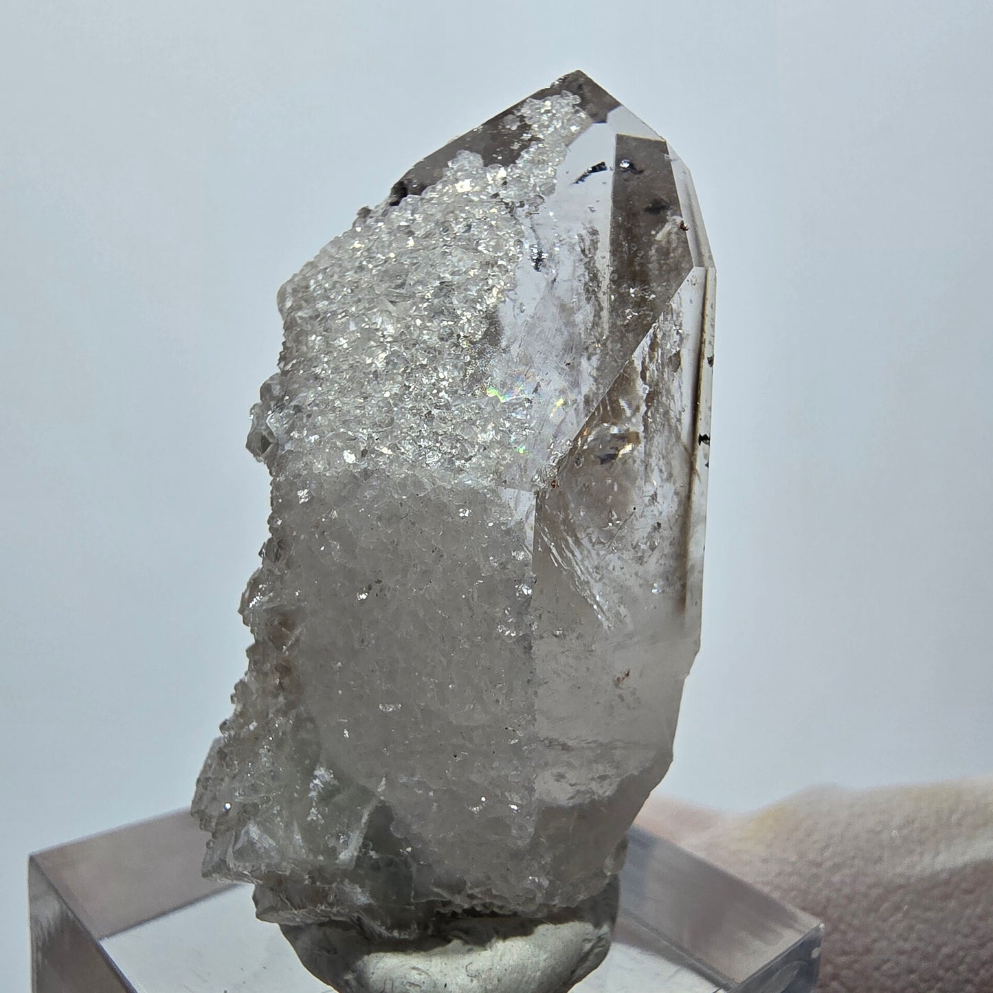 Enhydro Harlekin Quarz Analcim Calcit, 2x Blase Streep Mine Goboboseb Namibia 40*22*23mm