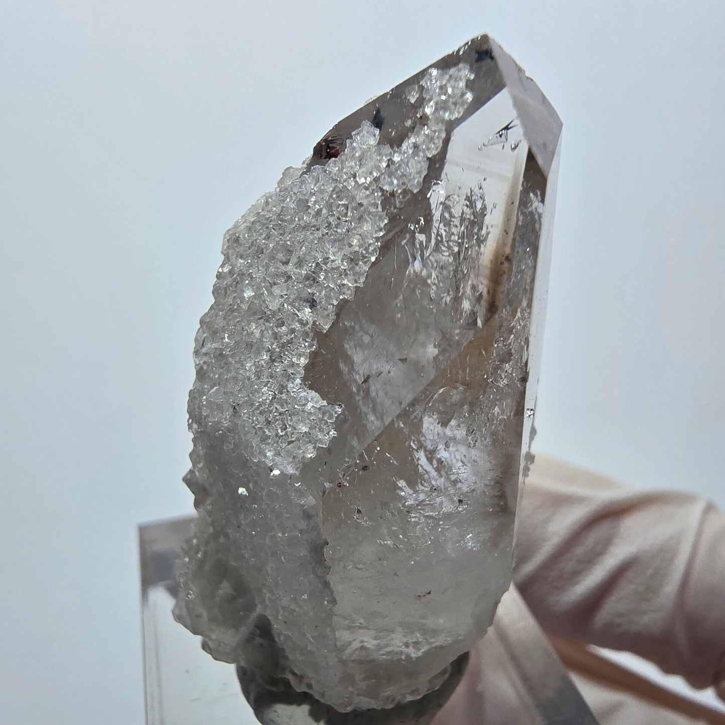 Enhydro Harlekin Quarz Analcim Calcit, 2x Blase Streep Mine Goboboseb Namibia 40*22*23mm