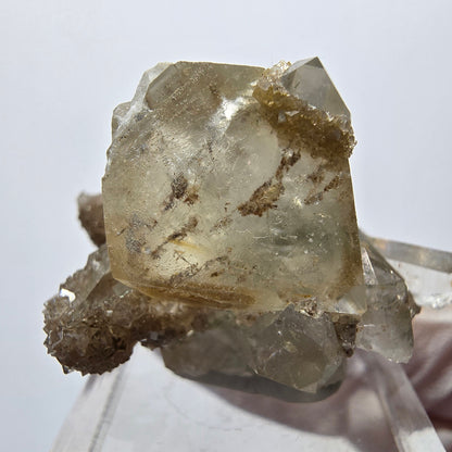 Seltene Calcit Würfel, Prehnit, Quarz Stufe Streep Mine Goboboseb, Namibia 39*33*24mm