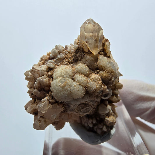 Quartz fumé Phantom à double terminaison sur matrice étagée Goboboseb, Namibie 33*30*25mm 