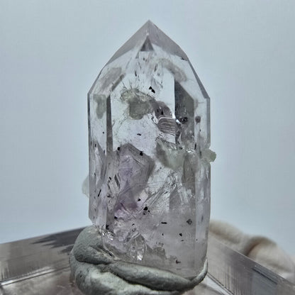 Hämatit Lemurian Phantom Amethyst mit Prehnit Streep Mine Goboboseb, Namibia 28*19*13mm