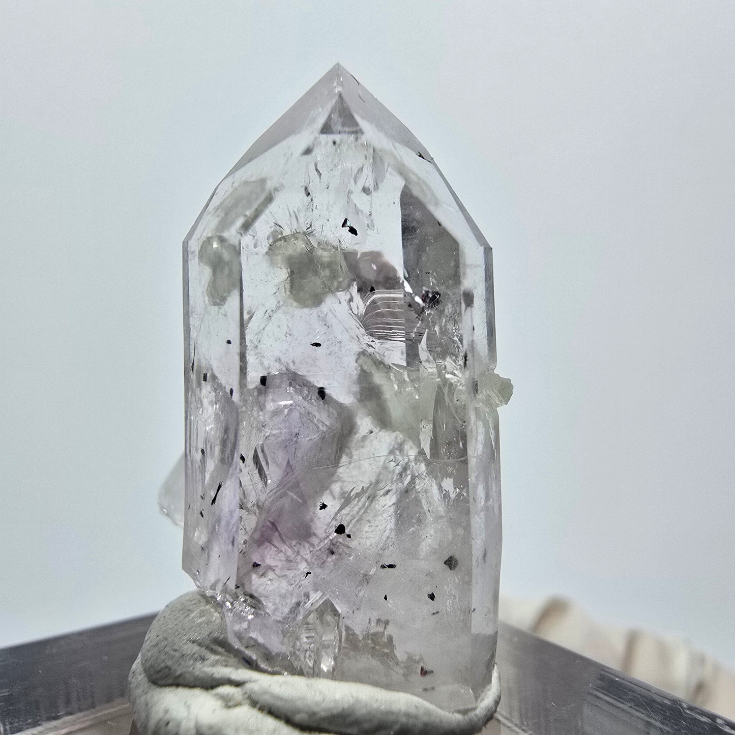 Hämatit Lemurian Phantom Amethyst mit Prehnit Streep Mine Goboboseb, Namibia 28*19*13mm