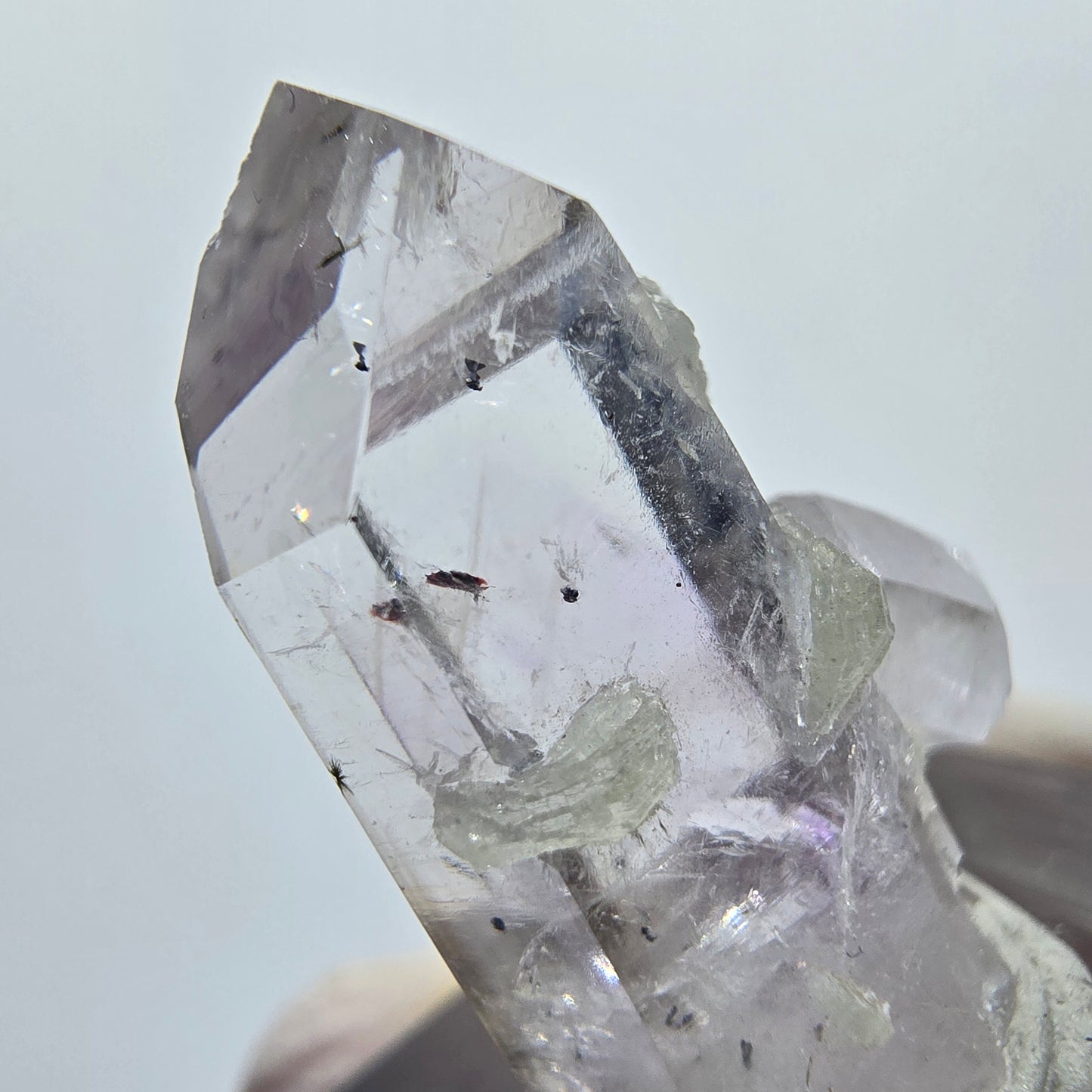Hämatit Lemurian Phantom Amethyst mit Prehnit Streep Mine Goboboseb, Namibia 28*19*13mm