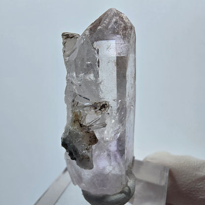 Lemurian Phantom Amethyst mit Hämatit Spitze Streep Mine Goboboseb, Namibia 44*26*18mm