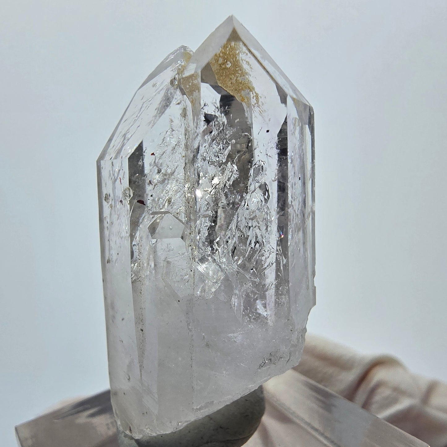 Enhydro Phantom Hämatit Quarz, Analcim, 3x Blase Streep Mine Goboboseb Namibia 38*20*15mm