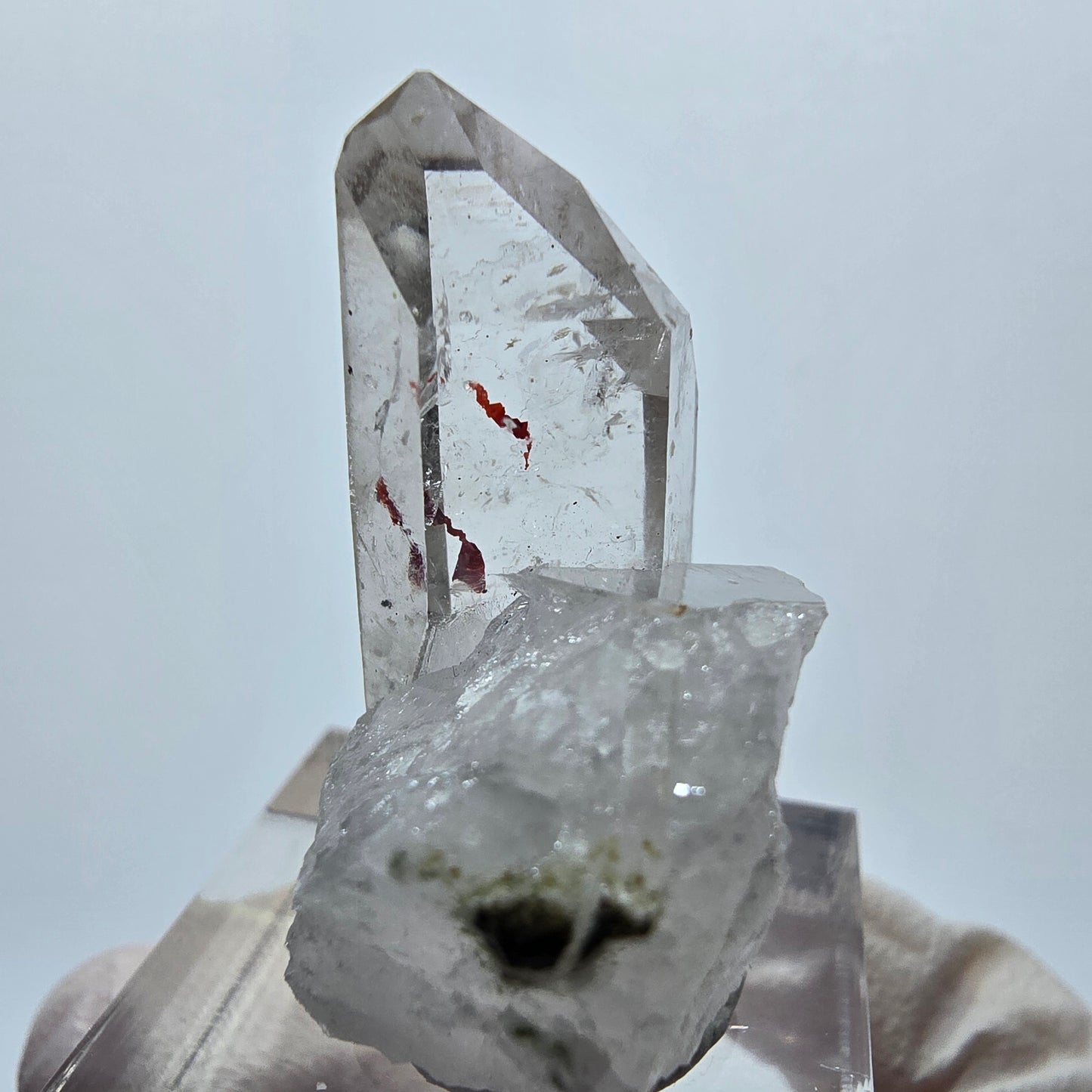 Harlekin Lemurian Phantom Quarz Spitze Streep Mine Goboboseb, Namibia 34*21*20mm