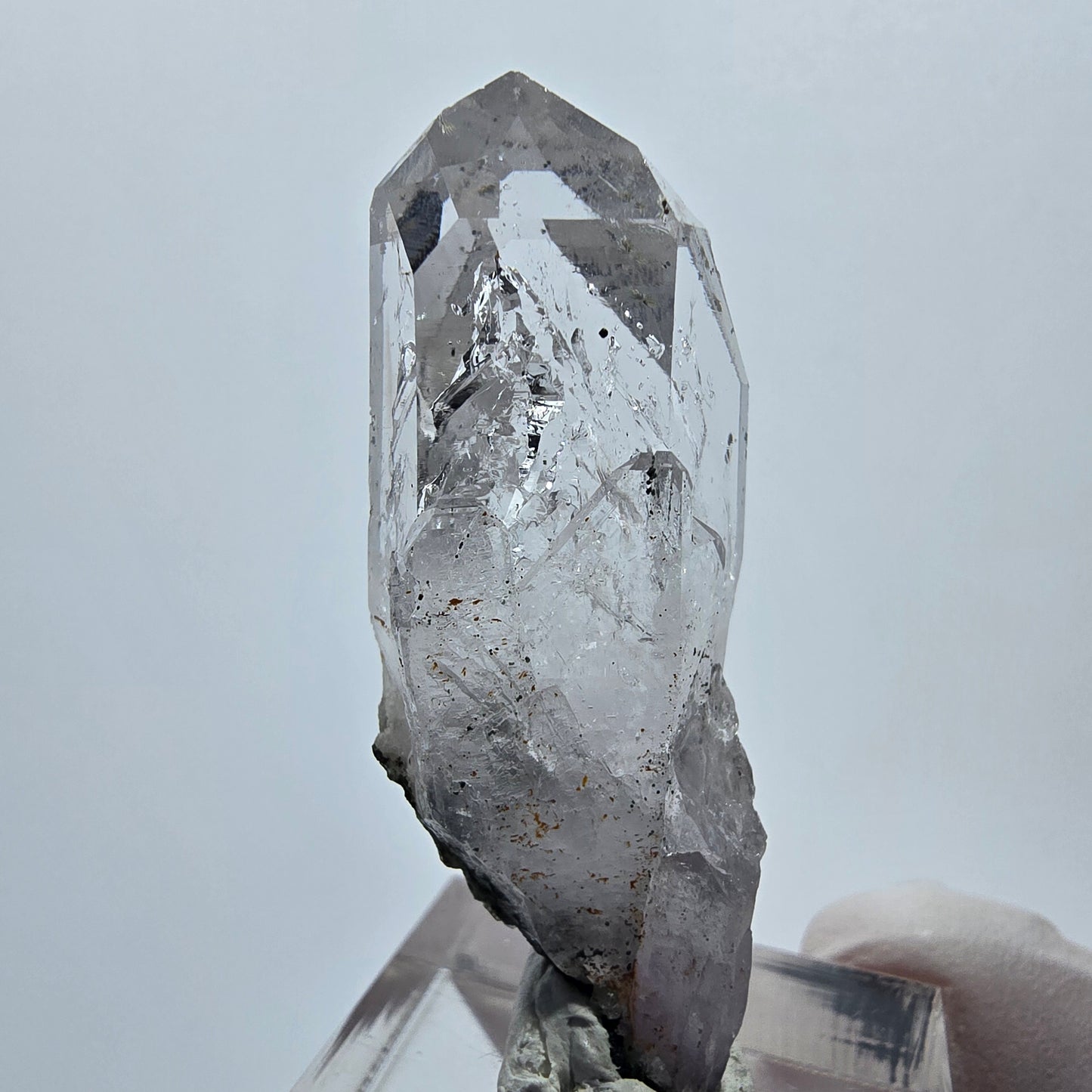 Enhydro Lemurian Phantom Quarz, Hämatit, 1x Blase Streep Mine Goboboseb Namibia 46*17*16mm