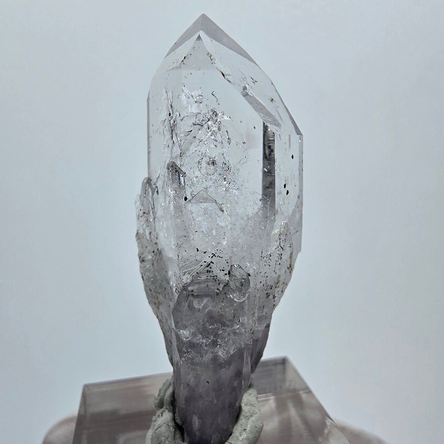 Enhydro Lemurian Phantom Quarz, Hämatit, 1x Blase Streep Mine Goboboseb Namibia 46*17*16mm