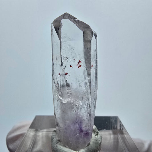 Améthyste fantôme lémurienne arlequin, mine de Goboboseb, Namibie, 32 x 10 x 8 mm 