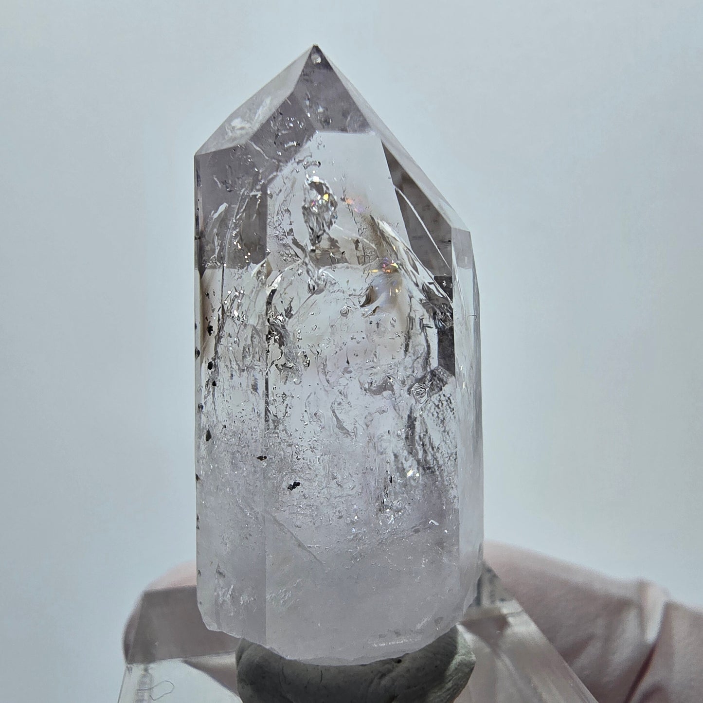 Enhydro Phantom Quarz mit Hämatit, 1x Blase Streep Mine Goboboseb, Namibia 38*17*14mm