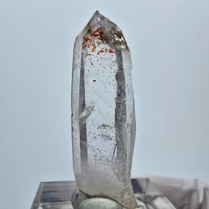 Klarer Phantom Rauchquarz mit Hämatit Goboboseb, Namibia 38*11*9mm