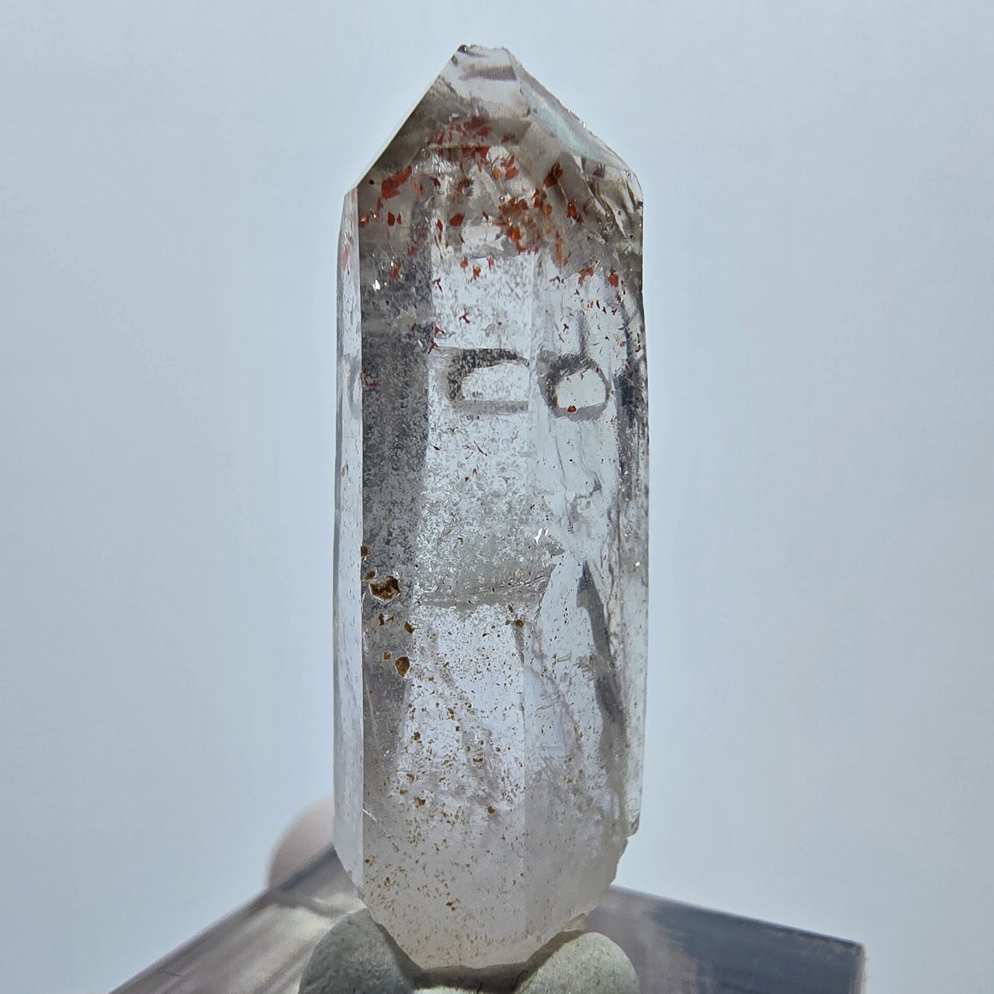 Klarer Phantom Rauchquarz mit Hämatit Goboboseb, Namibia 38*11*9mm