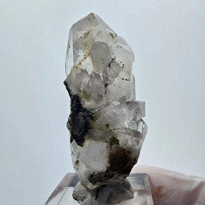 Skelett Phantom Quarz mit Hämatit Stufe Goboboseb, Namibia 50*24*18mm