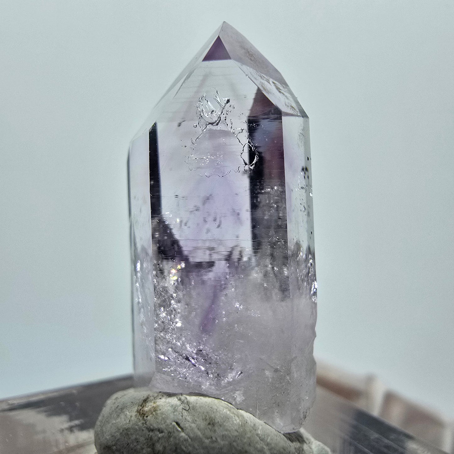 Lemurian Phantom Amethyst Spitze Streep Mine Goboboseb, Namibia 30*14*11mm