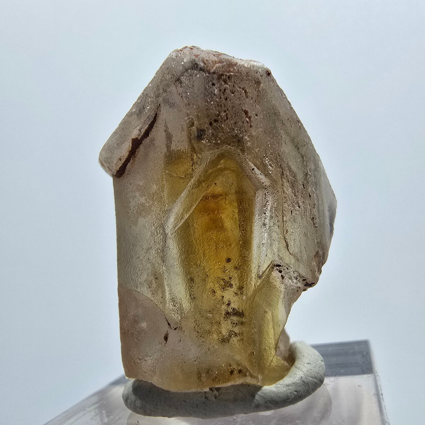Cristal de barytine rare, jaune brunâtre, Brukkaros, Namibie, 30*18*19 mm 
