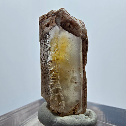 Seltener Baryt X Kristall, braun gelb Brukkaros, Namibia 26*10*9mm