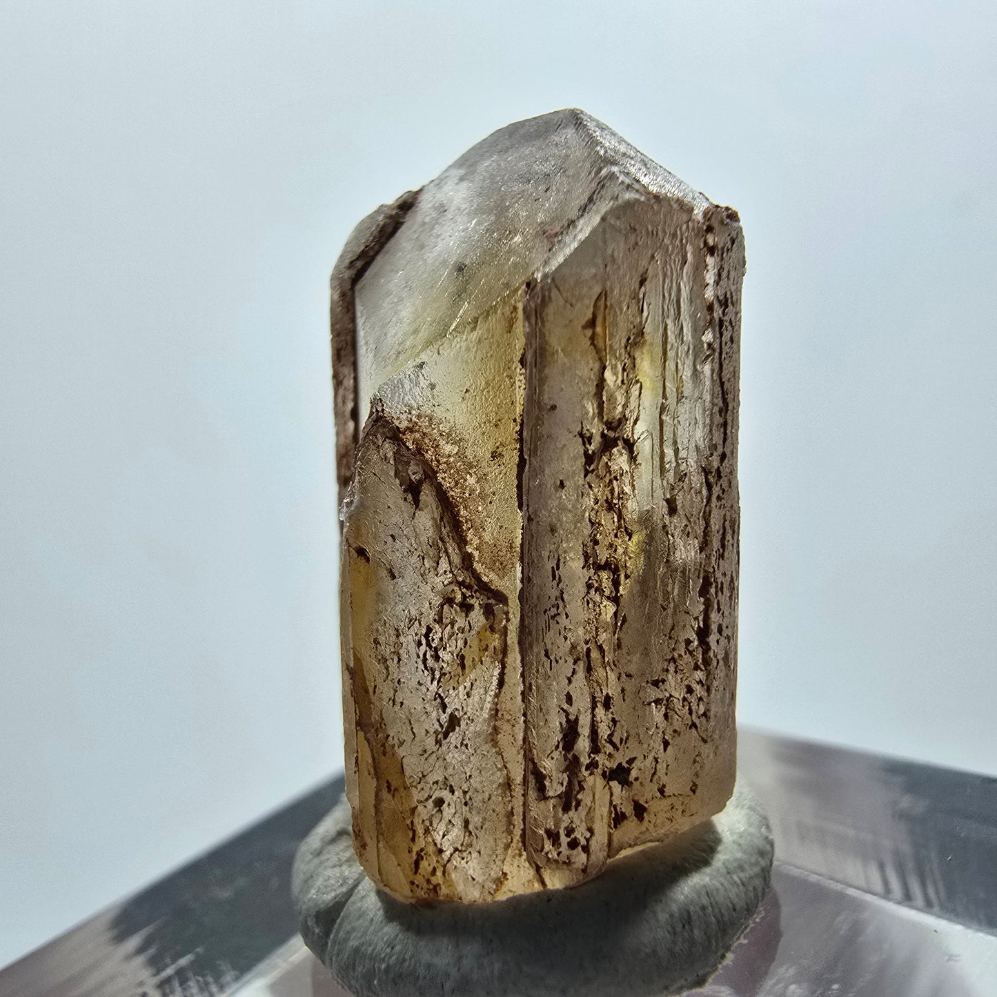 Seltener Baryt X Kristall, braun gelb Brukkaros, Namibia 24*12*11mm