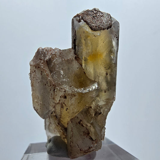 Cristal de barytine rare, jaune brunâtre, Brukkaros, Namibie, 46*23*22 mm 