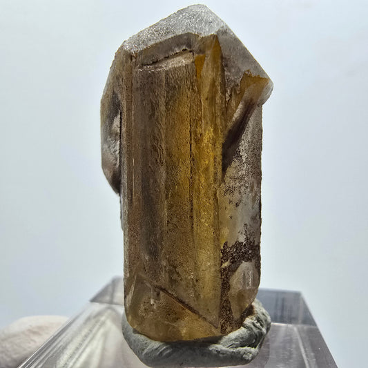 Cristal de barytine rare, brun-jaune, Brukkaros, Namibie, 34*18*15 mm 