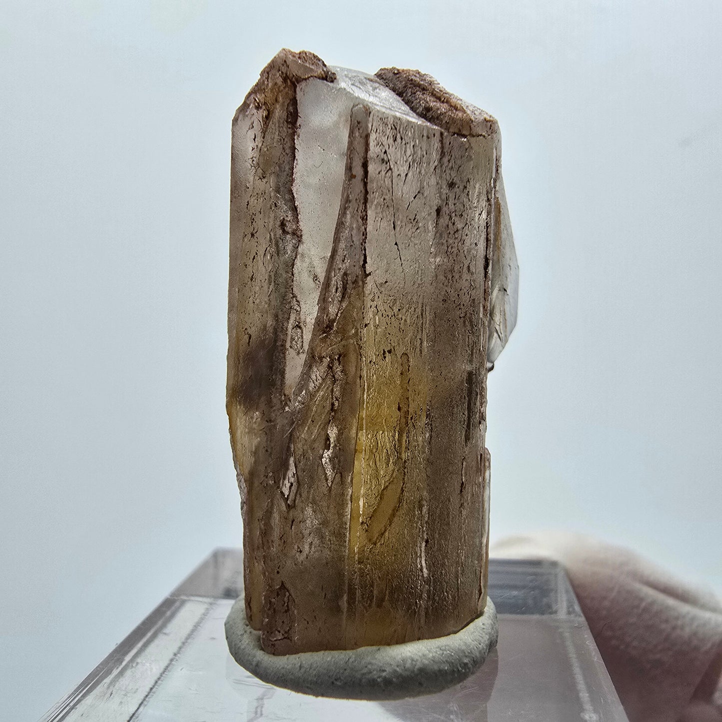 Seltener Baryt X Kristall, braun gelb Brukkaros, Namibia 34*16*14mm