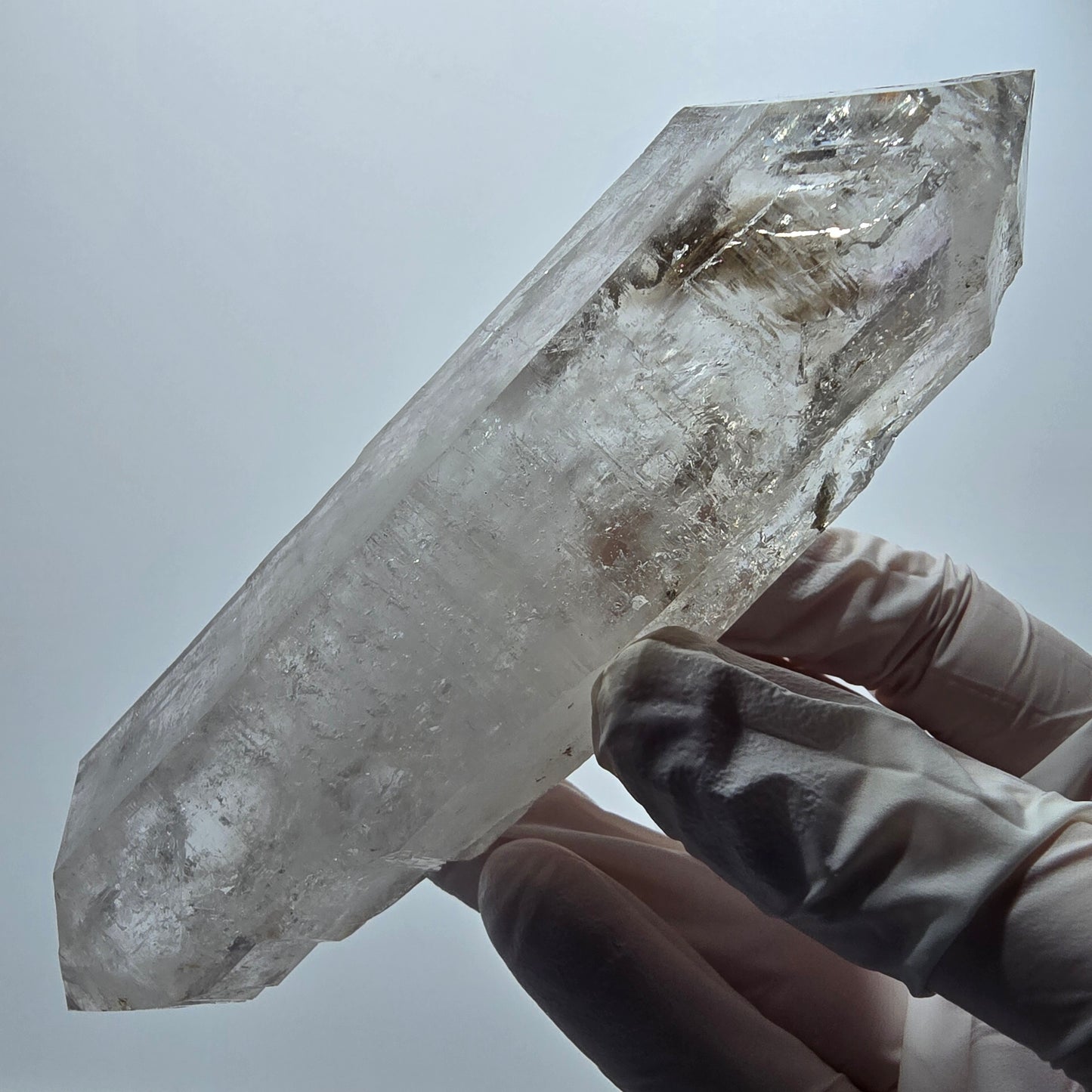 XL Enhydro Skelett Phantom Rauchquarz DT, 5x Blase Goboboseb Namibia 137*40*25mm