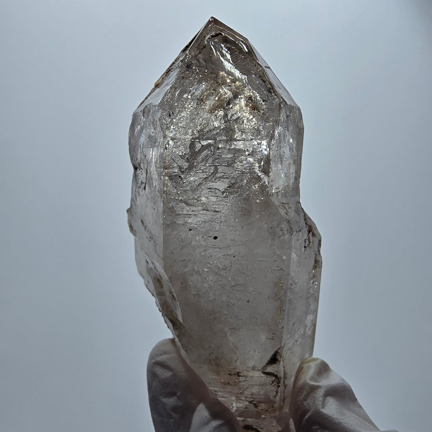 XL Enhydro Skelett Phantom Rauchquarz DT, 2x Blase Goboboseb Namibia 112*51*41mm