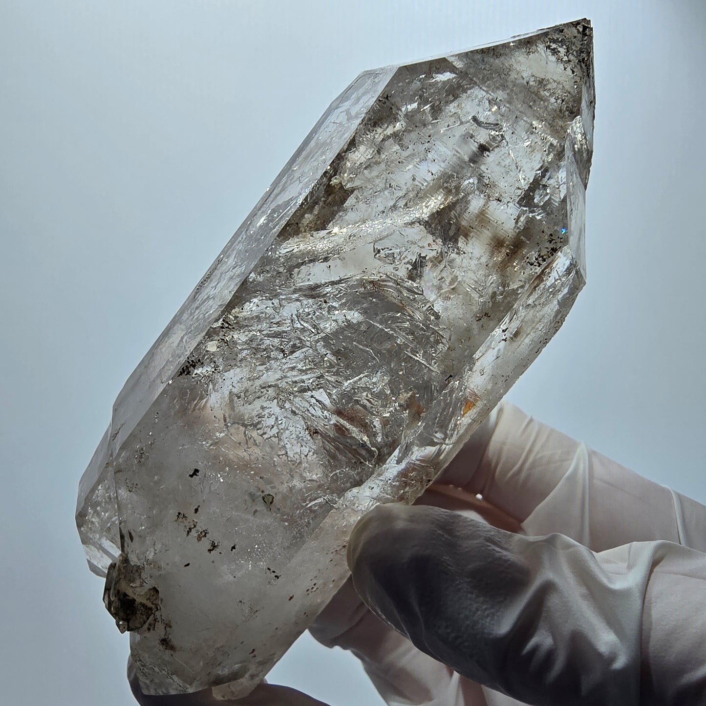 XL Enhydro Skelett Phantom Rauchquarz DT, 2x Blase Goboboseb, Namibia 112*43*30mm