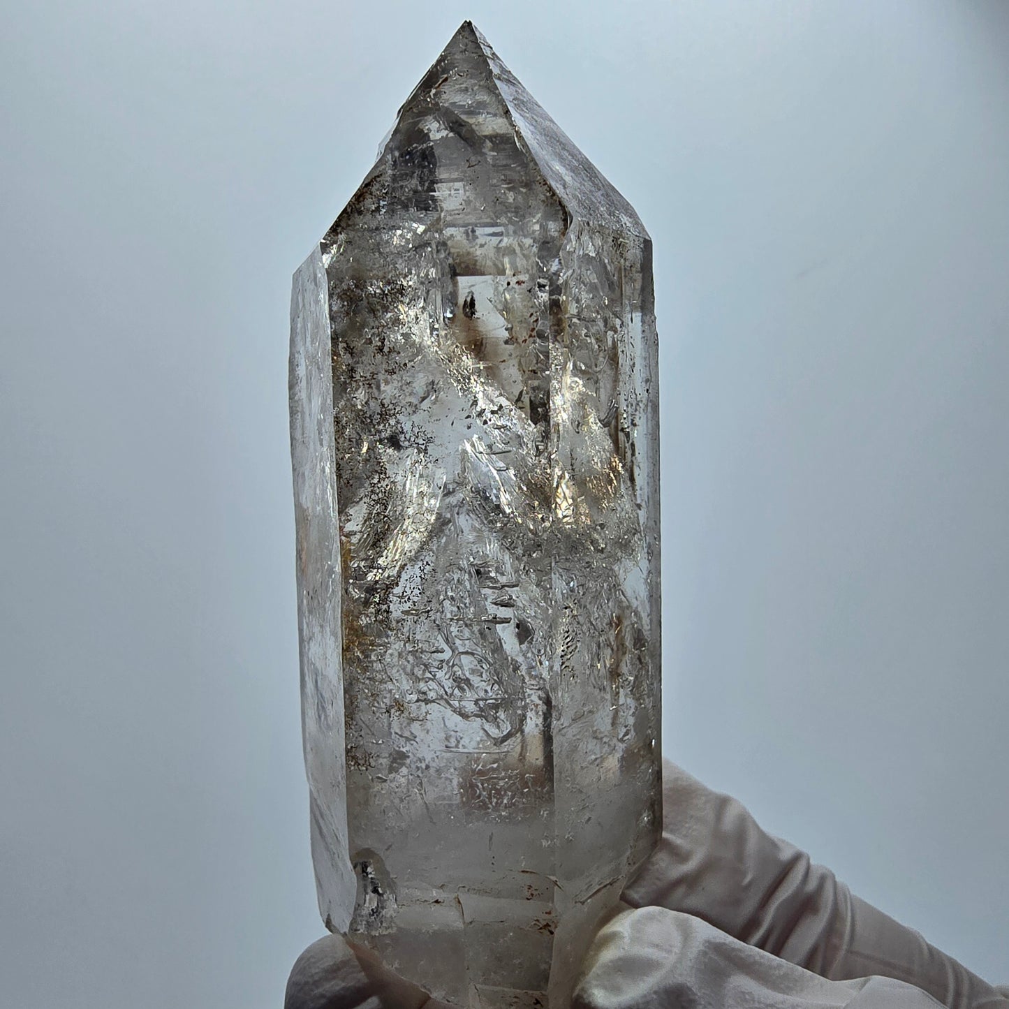 XL Enhydro Skelett Phantom Rauchquarz DT, 2x Blase Goboboseb, Namibia 112*43*30mm