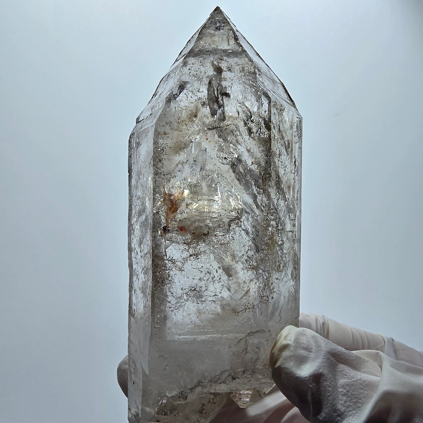 XL Enhydro Skelett Phantom Rauchquarz DT, 2x Blase Goboboseb, Namibia 112*43*30mm