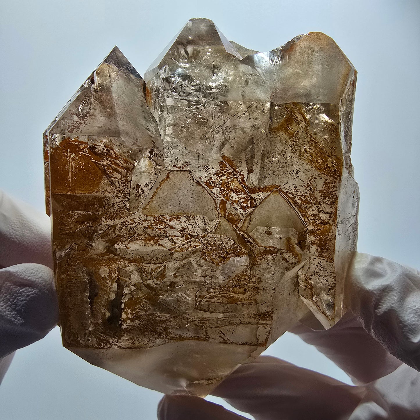 XL Skelett Phantom Rauchquarz Doppelender Zepter Goboboseb, Namibia 100*75*59mm