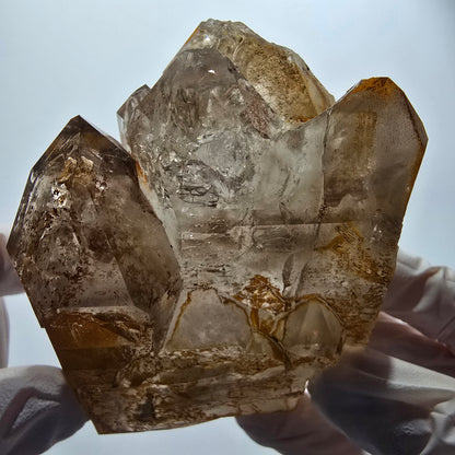 XL Skelett Phantom Rauchquarz Doppelender Zepter Goboboseb, Namibia 100*75*59mm