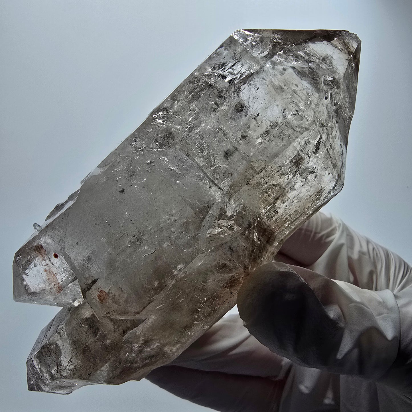 XL Enhydro Skelett Phantom Rauchquarz DT, 1x Blase Goboboseb, Namibia 109*48*38mm